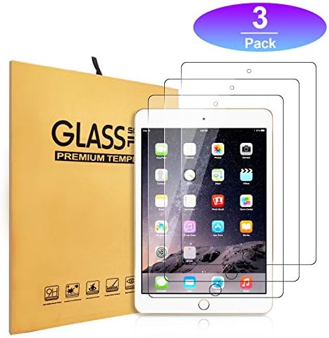 iPad 9.7" Screen Protector,Zacker [3-Pack] HD Clear Premium 9H Hardness Crystal Anti-Glare Fingerprint Tempered Glass for iPad Air / Air2 / Pro