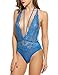 Avidlove Women Teddy Lingerie Halter Deep V-Neck Lace One Piece Lace Babydoll Bodysuit