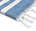 Sandy Beaches 100% Organic Cotton Turkish Towel, Large Beach Towel/Bath Towel, 39x70. Blue and White Striped