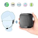 Voice Amplifier,SHIDU Wireless Voice Amplifier 2.4G 18W Portable Rechargeable PA System Loudspeaker with Wireless Microphone Headset for Teachers,Singing,Fitness Instructors,Yoga,Tour Guides
