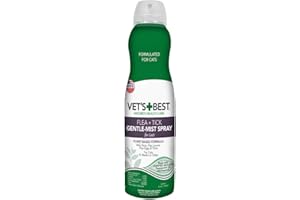 Vet's Best Flea and Tick Gentle-Mist Spray for Cats - Flea Treatment for Cats - Plant-Based Formula - Certified Natural Oils - Easy Application and Control - 6.3 oz