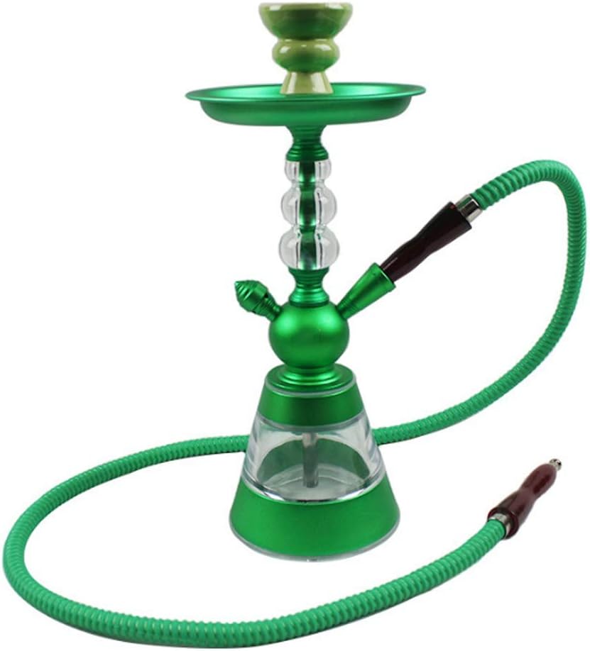 SSOLEREIT Shisha Club Acrylic Hookah Family Bar Club Party Outdoor Cafe Hookah with 1 Hose Water Bong for Better Shisha Hookah Smoking Enjoyment (Color : Green)