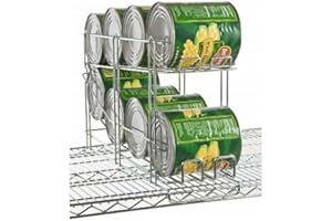 Focus Foodservice FFCR10CH Wire Can Rack, 24-13/16" x 7-7/8" x 13-5/16", Front Loading & Dispensing, (8) #10 or (12) #5 can Capacity, Chromate Finish