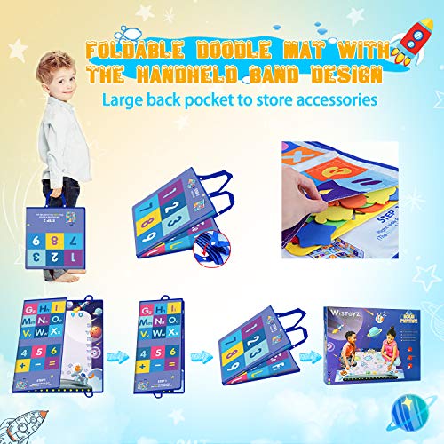 WisToyz Doodle Mat Spaceship Cognitive Letters Aqua Doodle Mat Double