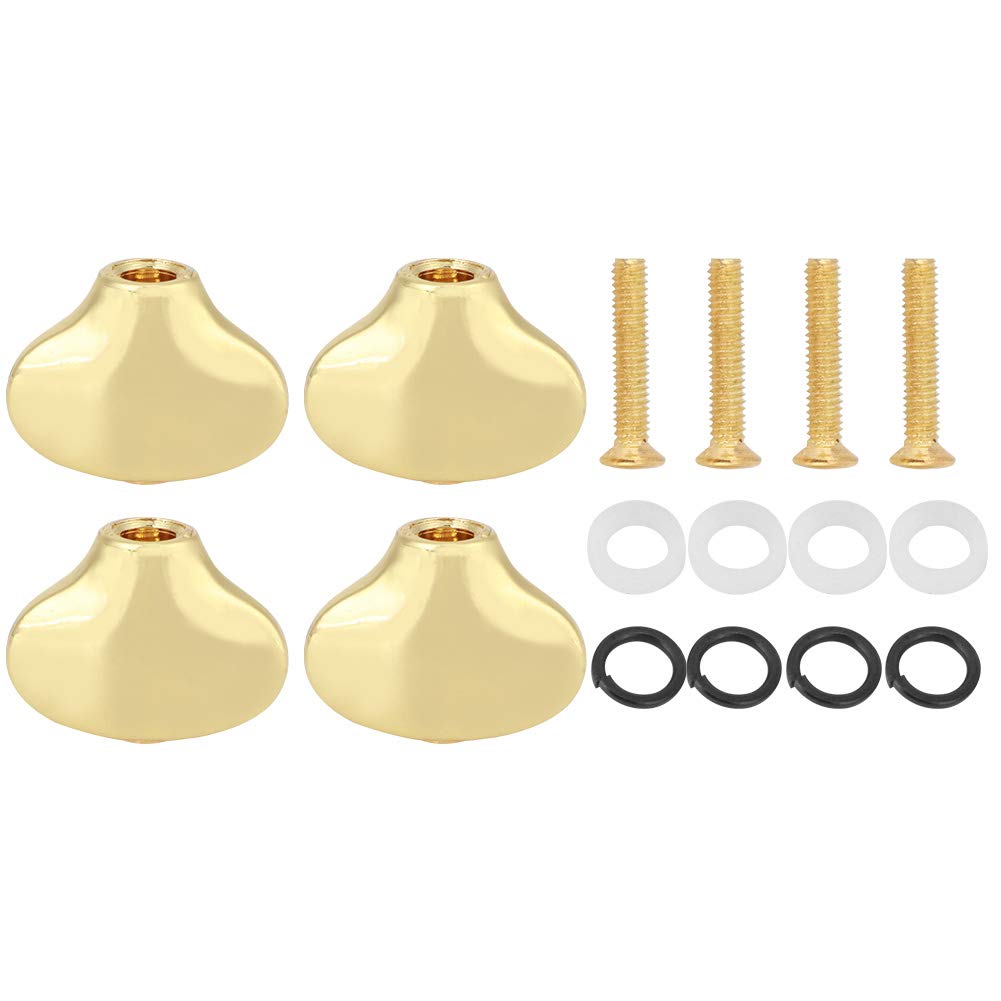 Tuning Peg Cap Ukulele Tuning Knob Handle Small Fish Tail Shape Guitar Shaft Buckle for Guitar Replacement Part (Gold), Playing Accessories