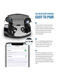 Uniwiland   Auriculares inalámbricos Bluetooth V5.0 con Bluetooth 3D, estéreo, invisible, para hombres, mujeres, gimnasio, running, micrófono integrado