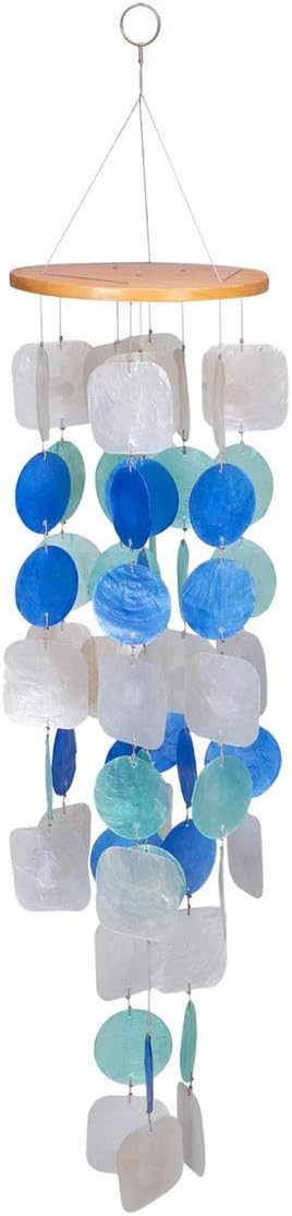 Florida Gifts Circles & Squares Multicolored Capiz Wind Chime(65cm Length) (Premium Edition)
