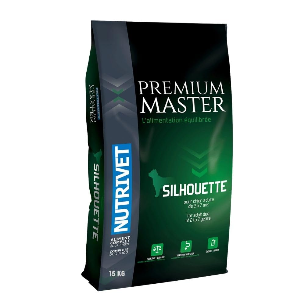 NUTRIVET - Premium Master Silhouette - Sterilized or Overweight Adult Dog Food - Chicken & Rice - 15 kg