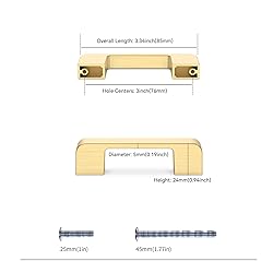 Lepatape 25 Pack 3 Inch Cabinet Pulls Brushed Gold