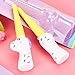 Student scissors paper-cut scissors folding safety scissors travel portable scissors animal cartoon scissors for office and kid (Unicorn)