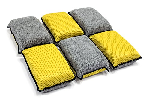 AUTOFIBER Upholstery and Leather Microfiber Scrubbing Sponge (6 pack)