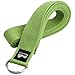 REEHUT Yoga Strap 6ft with Ebook - Durable Polyester Cotton Exercise Straps w/Adjustable D-Ring Buckle for Stretching, General Fitness, Flexibility and Physical Therapy Army Green