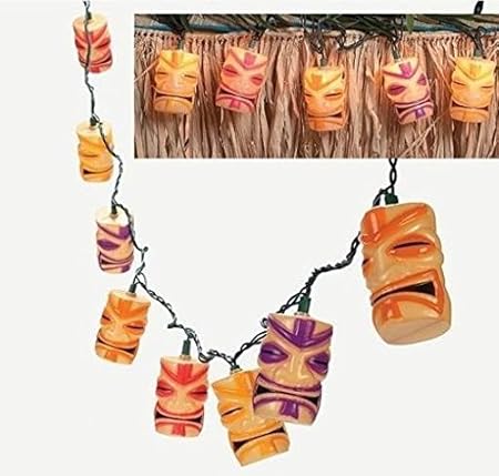 Amazon Com Fun Express Tiki Head Light String Set Luau Party