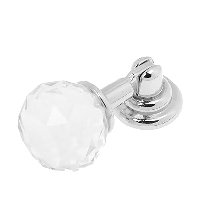 Prettyia 3cm Crystal Glass Round Door Knobs Cabinet Drawer Wardrobe Pull Handles - Clear, 30mm