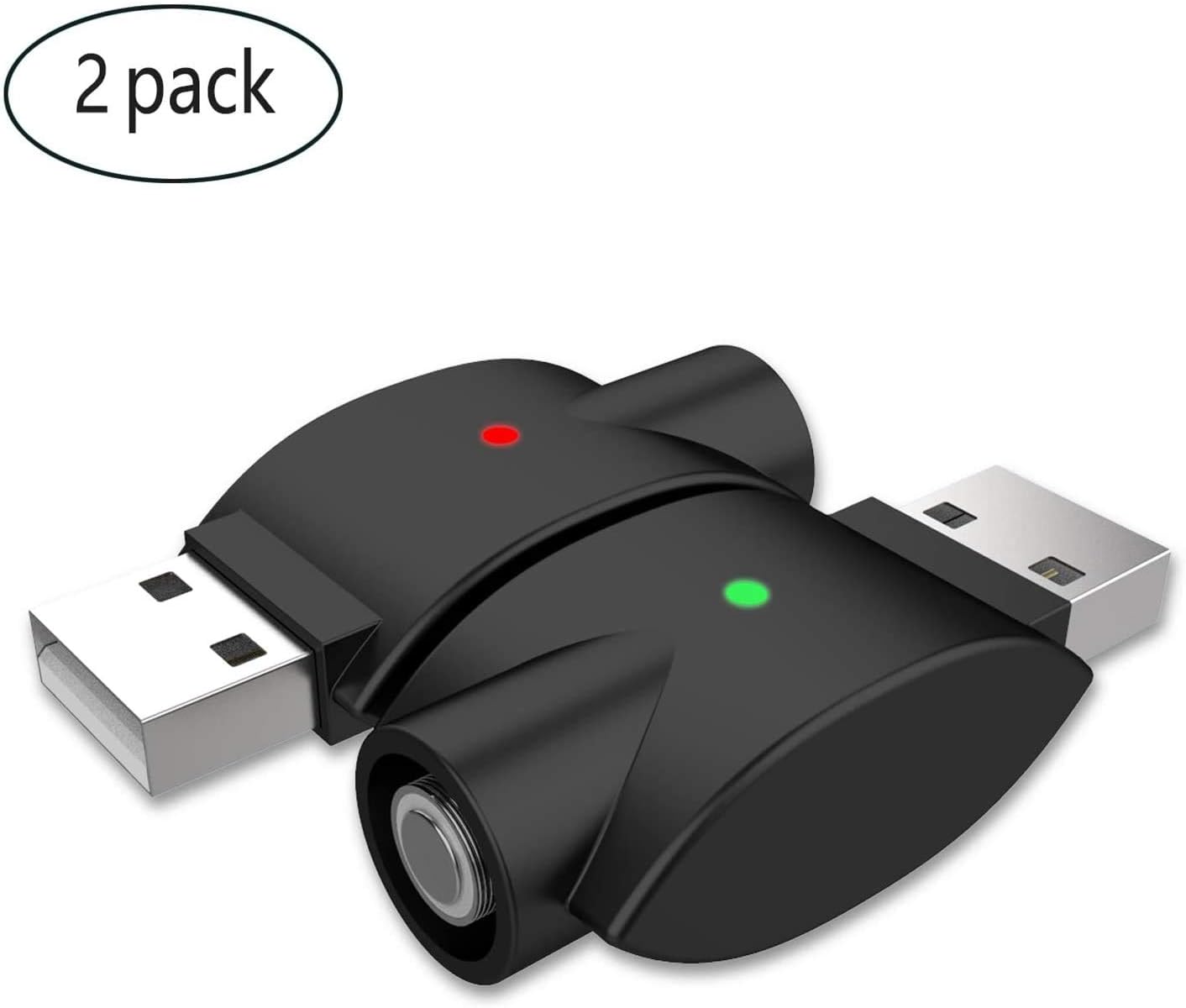 【2-Pack】 USB Charge Thread Charger Smart Over-Charge Protection, for USB Adapter Devices with LED Indicator Light Compatible with Standard Threaded Devices USB Charger Cable
