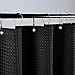jinchan Waffle Shower Curtain Black Shower Curtain Honeycomb Textured Waffle Weave Shower Curtains for Bathroom Waterproof Fabric Shower Curtain Set with Hooks Modern Hotel Style 70x72 Inch