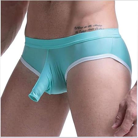 Fxwj Herren Briefs Penis Sleeve Öffnung Slip EIS Seide Low Waist Unterwäsche