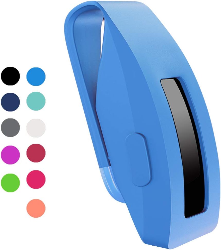 HQzon Compatible Clip Replacement for Fitbit Inspire & Fitbit Inspire HR Fitness Tracker, Made of Soft Comfortable Silicone(Blue)
