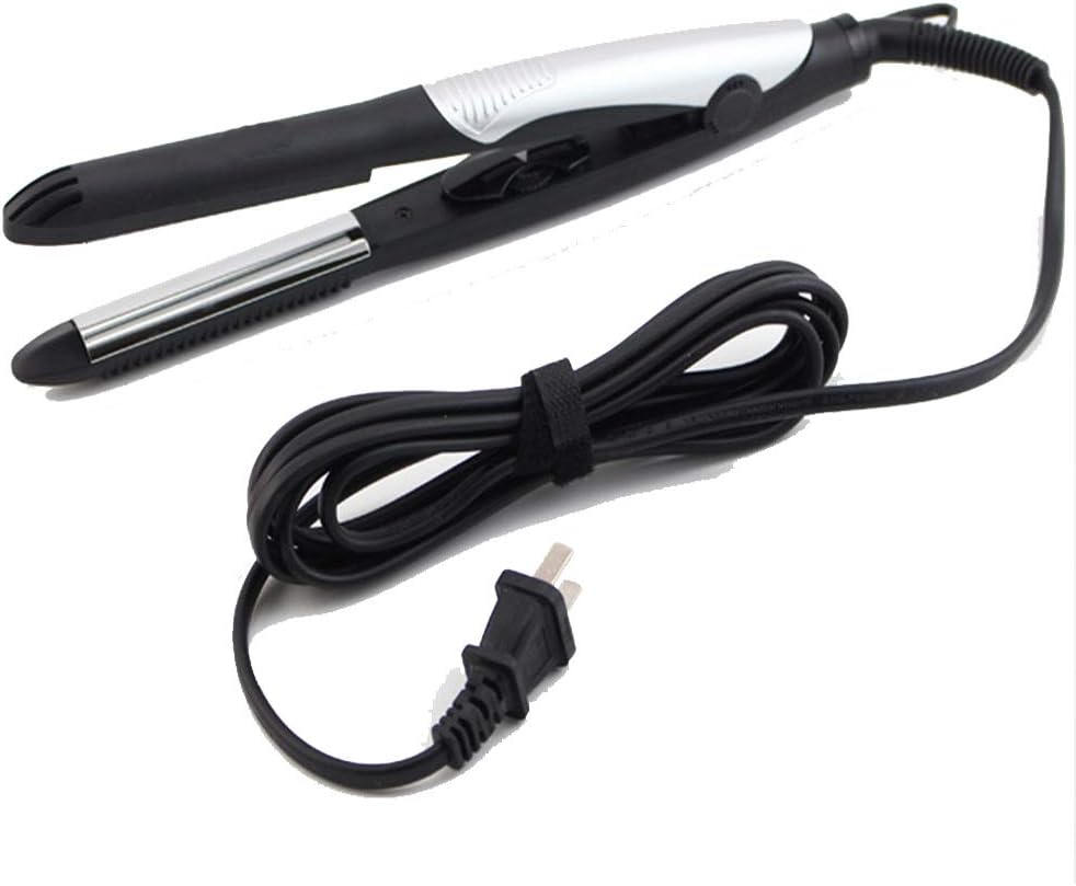 Professional Hair Curling Iron Straightener, 2 in 1 Straightens and Curls Flat Irons Adjustable Tourmaline Temperature LCD Display-Black 30cm