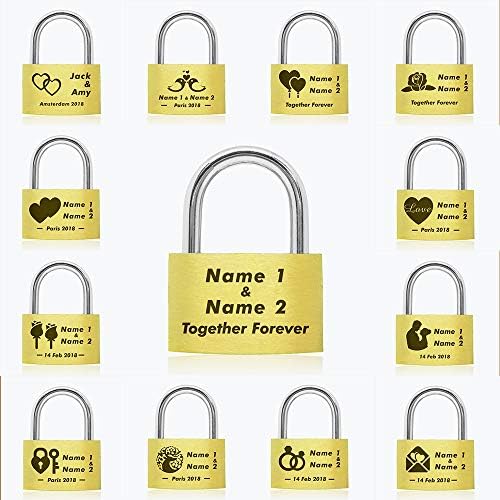Wedding | Annivesary Gift | Present Love Lock Personalised Engraved Padlock Comes in Free Gift Box