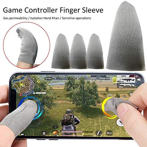 CAPTHOME Mobile Game Controller Finger Sleeve Sets [4 Pack], Anti-Sweat Breathable Full Touch Screen Sensitive Shoot Aim Joysticks Finger Set for PUBG/Knives Out/Rules of Survival