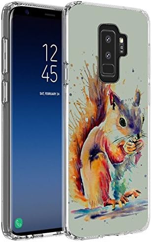 Slim Watercolor Squirrel Samsung Galaxy S9 Plus Phone Case Soft Flexible TPU+PC Rubber Silicone Design Protector Clear Skin For Samsung Galaxy S9 Plus