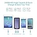 Portable Charger 24000mAh Solar Power Bank, 2 Input & 3 Output USB Phone Charger,ALLSOLAR External Battery Pack, iSmart 2.0 Tech Fast Charging for iPhone,iPad & Samsung Galaxy & More - Purple
