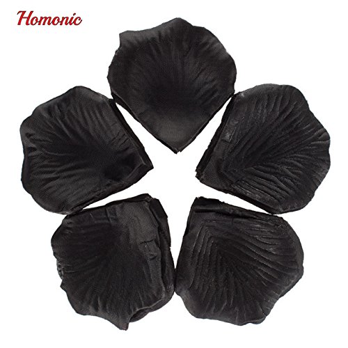 Buy Black Artificial Rose petals 1000pcs silk flower petals for