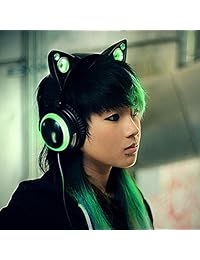 Auriculares con cable con forma de oreja de gato Azul