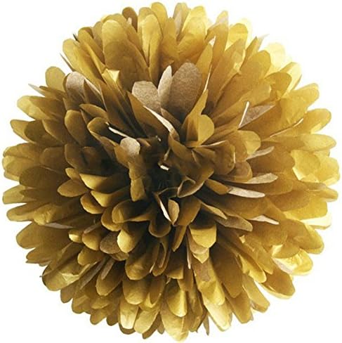 Funny Zakka - Pom Poms Ball Blooms 6"-20" Tissue Paper Flowers (12" Tan) Wedding Decoration Celebration Party Hotel House Room Vintage Hanging Crafts (pack of 4)