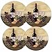 Reston Lloyd, Burner Covers For Electric Stovetop, Decorative Lightweight Tin Covers, Set of 4 (2-8 inch & 2-10 inch), Conceals Messy Drip Pans, Wine