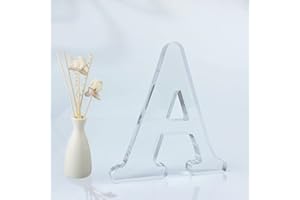 WOODOUNAI 4 Inch Designable Acrylic Letters Unfinished Acrylic Letters for Wall Decor Decorative Standing Letters Slices Sign Board Decoration for Craft Home Party Projects (A)