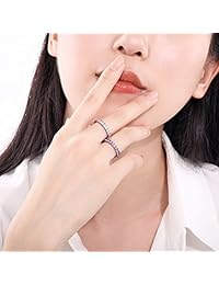 Anillos de amor eterno de titanio para mujer, anillo de compromiso de zirconia cúbica
