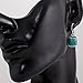 925 Sterling Silver Blue Turquoise Gemstone Dotted Edge Square Dangle Hook Earrings 1.2