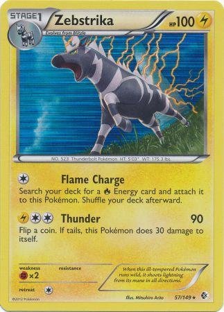 Pokemon Zebstrika 57 149 Bw Boundaries Crossed Holo