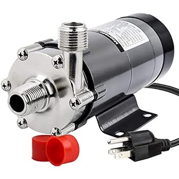 OneBom Brewing Pump, MP- 15R Magnetic Beer Water Pump,Stainless Steel 304 Food Grade, High Temperature Resistance with CE Certification, 110V US Plug