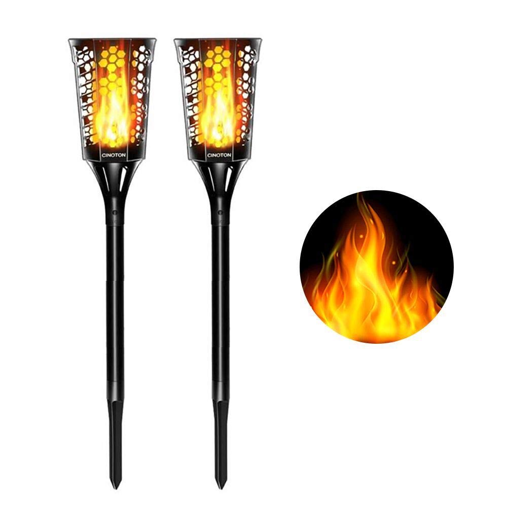 Solar Tiki Torches Upgraded, Waterproof Solar Torch Lights with Flickering Flame eBay