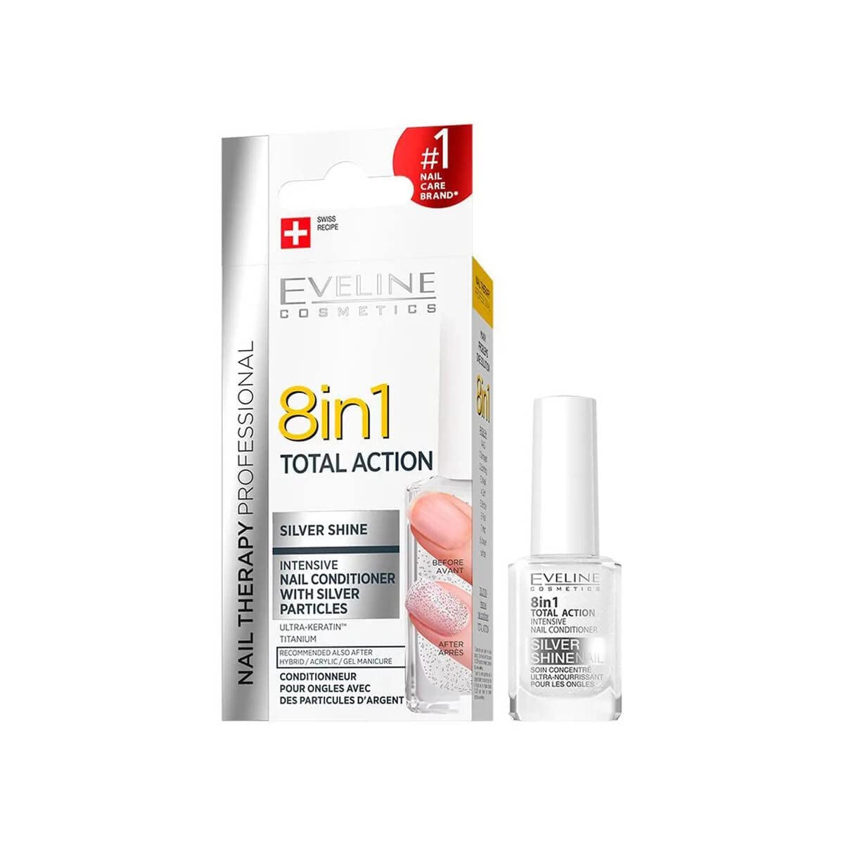 Eveline Nail Therapy Total Action 8 in 1 Conditioner with Silver Particles 12 ml