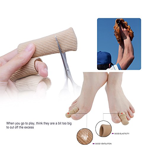 Sumifun Open Toe Tubes Fabric Gel Lined Sleeve Protectors for Corns, Blisters, Hammertoes (Toe Tubes)
