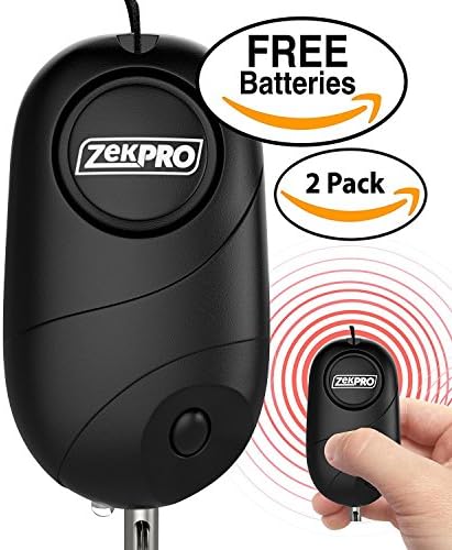 2-Pack Emergency Personal Alarm [EXTREME SOUND] 130 dB Premium Quality Portable with LED Light - Self Defense Keychain For Kids Women Elderly Protection - Best Survival Whistle - Black