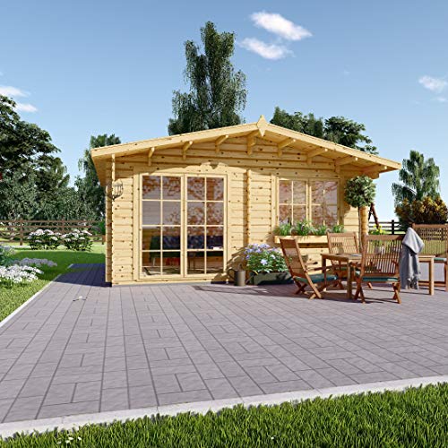 Chaletdejardin.fr Abri de Jardin en Bois WISSOUS 25m²(5x5), 34mm d'épaisseur de Mur