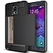 Note 4 Case, Anuck Galaxy Note 4 Wallet case [Anti Scratch][Heavy Duty][Card Pocket] Dual Layer Shockproof [Soft Rubber Bumper] Protective Hybrid Card Case Cover for Samsung Galaxy Note 4 - Black