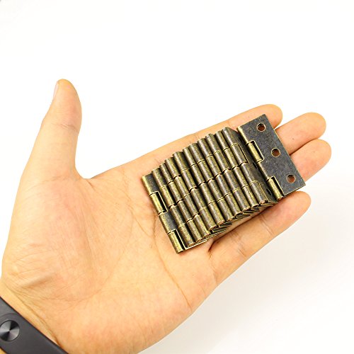 RZdeal 10 PCS 43 x 30 x 0.7 mm Bronze Tone Rotatable Window Drawer Door Butt Hinges Archaize hinges