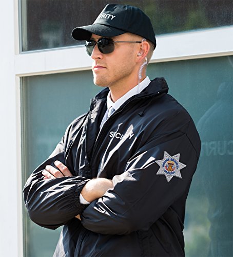 2 Pack - Private Security Guard, Officer Shoulder Patch Embroidered Star Shape, Silver - Thumbnail 2