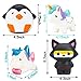 R ? HORSE Jumbo Cute Penguin, Hamster, Ninja Fox Set Kawaii Cream Scented Squishies Slow Rising Decompression Squeeze Toys for Kids or Stress Relief Toy Hop Props, Decorative Props Large (9 Pack)