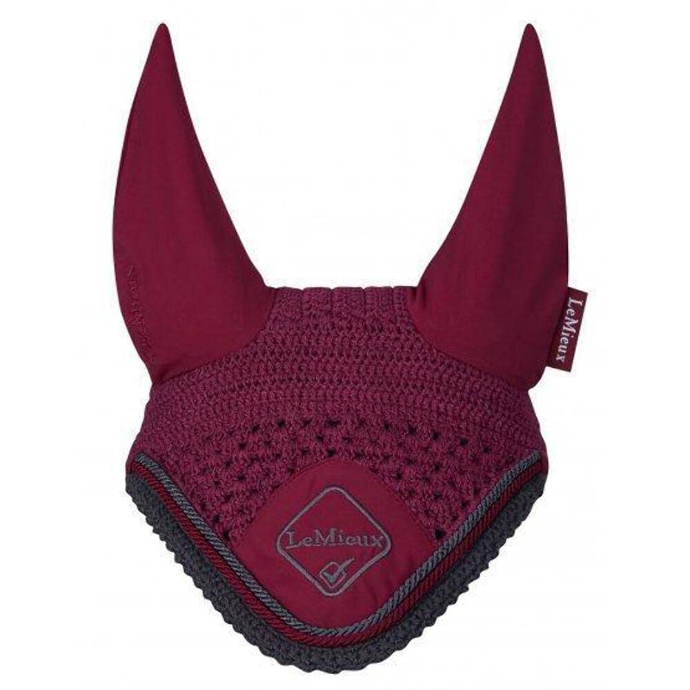 LeMieux Classic Crochet Fly Hood with Comfortable Lycra Ears in Mulberry - Sport Horse Wear for Competitive Rider - X-Large