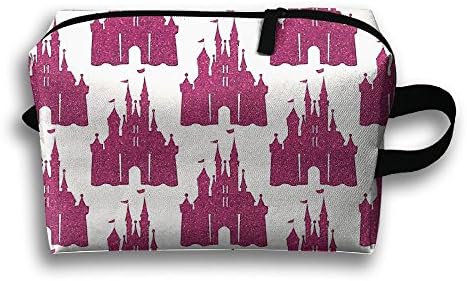 Pink Glitter Wishes Portable Travel Bag Makeup Bag Toiletry Bag Storage Toiletries Cords And Chargers Zipper Pouch Bag