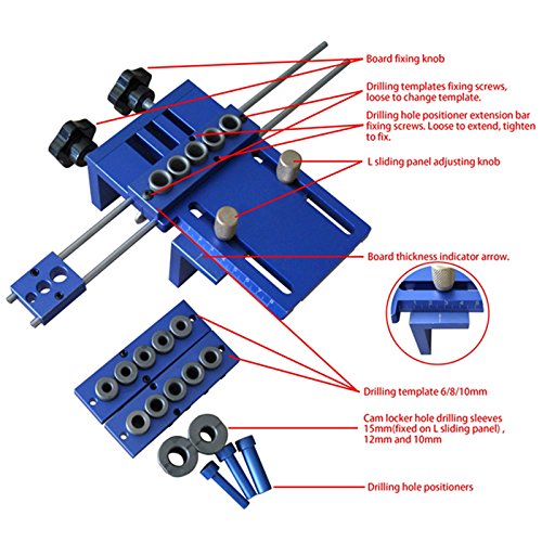 Universal High Precision Jig Dowel Cam Jig Minifix Jig 5 Holes Dowel