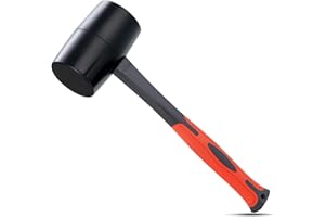 DESHIL Rubber Mallet 16 oz, Durable Rubber Hammer Head with Fiberglass Handle, Great for Flooring, Tent Stakes, Camp Trips, Woodworking, DIY Projects Home Decoration and Soft Blow Tasks without Damage