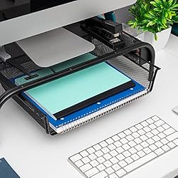 Mind Reader MESHMONSTA-PNK Metal Mesh Desk